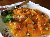 Latchine bal mazhar, salade d’oranges à l’eau de fleur d’oranger et à la cannelle