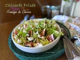 Salade de chicorée frisée – figues – fromage de chèvre et noix