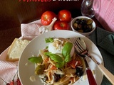 Spaghetti à l’Ail Rôti et aux Tomates Fraîches à déguster avec une Burrata
