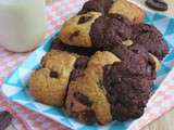 Cookies bicolores aux pépites de chocolat {huile de coco}