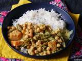 Curry pois chiche haricots verts patate douce