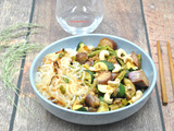 Nouilles de konjac aux légumes de printemps