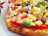 Pizza Épicée aux Légumes sur Pain Naan