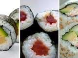 Différents types de Maki Sushi