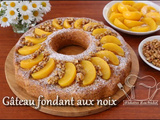 Gâteau fondant aux Noix & Pêches = défi Foodista #130