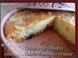 Tajine Chbah s-safra khobza chbah essafra (Galette d'amandes en sauce sucrée)