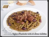 Tajine d'haricots verts et olives violettes