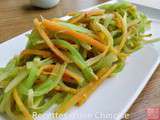 Laitue asperge sautée avec jeunes carottes 炒莴笋 chǎo wōsǔn