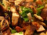 Plat unique : Tofu grillé, tomates et échalotes
