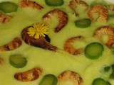 Mousseline d'Asperges vertes aux Crevettes grises