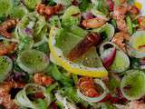 Salade de Poireau aux Crevettes grises