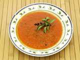Soupe à la tomate, butternut et basilic