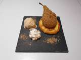 Poire pochée sur brioche perdue et sa glace au pain d'épices par Didier de Winne