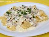 Mafaldine sauce gorgonzola-parmesan et champignons