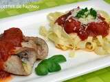 Saltimbocca mozzarella-Parme et tagliatelle sauce tomates cerise