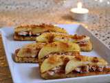 Toasts de pain perdu au foie gras, pomme et spéculoos