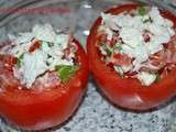Tomates garnies au chèvre et basilic (au four ou pas)