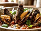 Moules à la sauce tomate et basilic