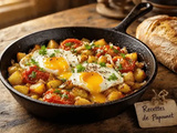 Oeufs à la paysanne aux pommes de terre et tomates