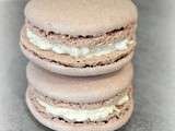 Macarons vanille coeur chocolat (meringue italienne c. Felder)