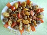 Boulettes de Kefta,avec des légumes et du curry