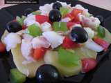Salade de pommes de terre, poisson et olives noires