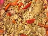 Riz sauté aux légumes et jambon aux saveurs asiatiques en lunch box