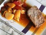 Rôti de porc à la tomate et aux pommes de terre – Conso, Dimanche Escalier Nutritionnel