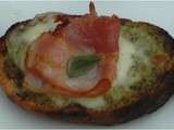 Mozzarella : Crostinis au lard à la sicilienne