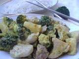 Curry de porc au lait de coco et brocoli