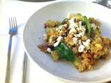 Salade de quinoa aux concombres et abricots rôtis au miel et au thym