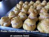 Petits choux chantilly au wasabi et saumon fumé