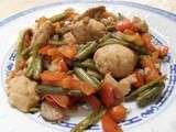 Poulet et légumes au wok