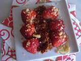 Coupes de fraises au quinoa rouge et à