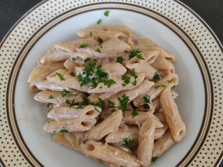 Pâtes sauce crémeuse miso-citron