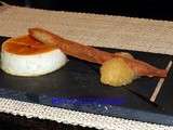 Crème renversée de foie gras au caramel de pommeau,tuile de sarrasin