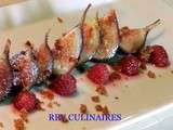 Figues rôties aux framboises et sirop de rose