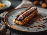 Charlotte chocolat, poire et nougatine