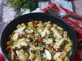 Gnocchi maison au gorgonzola, aux poires et aux noix caramélisées