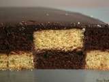 Damier sans moule sans spécial, recette du gâteau au chocolat et du gâteau vanille
