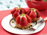 Petits fraisiers à la pistache {recette Gerblé sans gluten- facile & savoureuse}