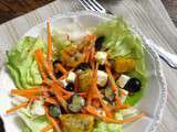 Salade de potimarron grillé, carotte, raisin noir et feta