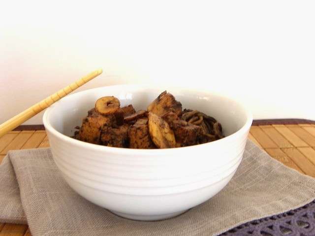 Nouilles soba au sésame et aux champignons - Del's cooking twist