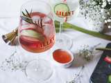 Cocktail Lillet Tonic Rosé à la rhubarbe