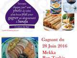 28 Juin – Gagnant Concours photo de plat Ramadan 2016