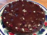 « Christmas cake » à la caroube ( cake de noël, végétalien, sans matières grasses, starch solution)