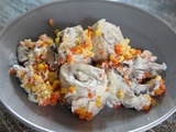 Saltimboccas de dinde à la sauce aux champignons et riz de carottes