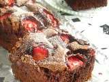 Brownie aux fraises et morceaux de chocolat