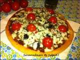 Pizza au viande hachée et tomate cerise بيتزا بالفطر واللحم المفروم