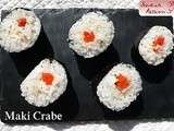Maki au crabe et premier kazarimaki aux crevettes